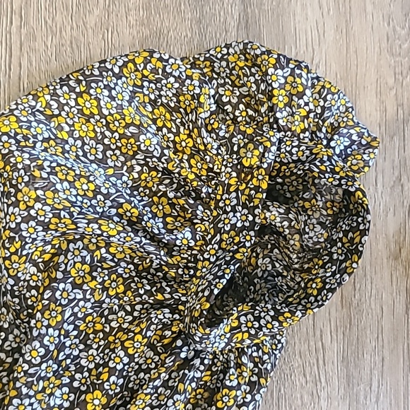 Zara euc Metallic Thread Floral Tiered Peasant Dress, Sz Medium. Stunning! - Picture 14 of 16